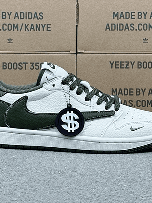 AJ1 Low x Stussy Green And White   