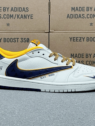 AJ1 Low x Lakers Blue White And Yellow   