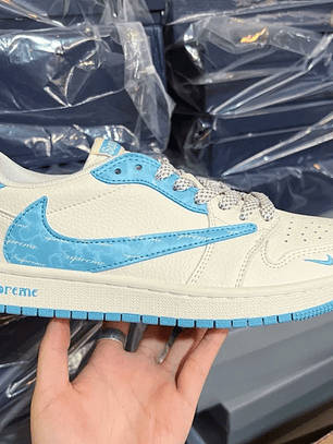 AJ1 Low x Supreme Blue White