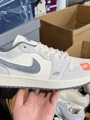 AJ1 Low x Stussy Gray And White 