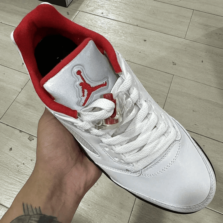 AJ 5  Low White Fire Red 3