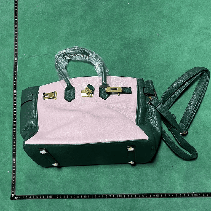 Mala em Pele Rosa e Verde 1