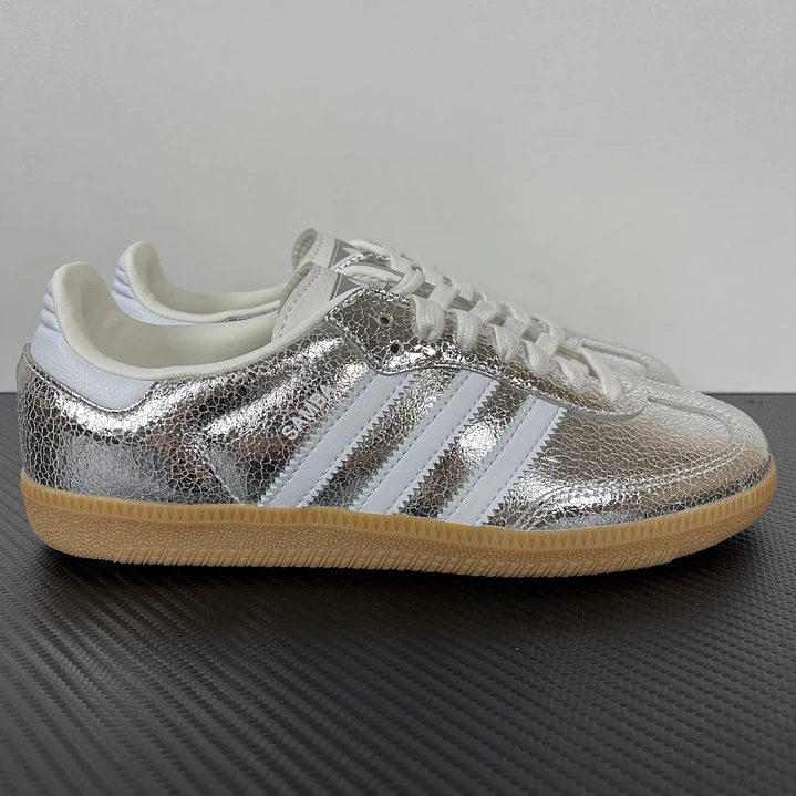 Samba  OG Silver Metallic Cracked Leather 1