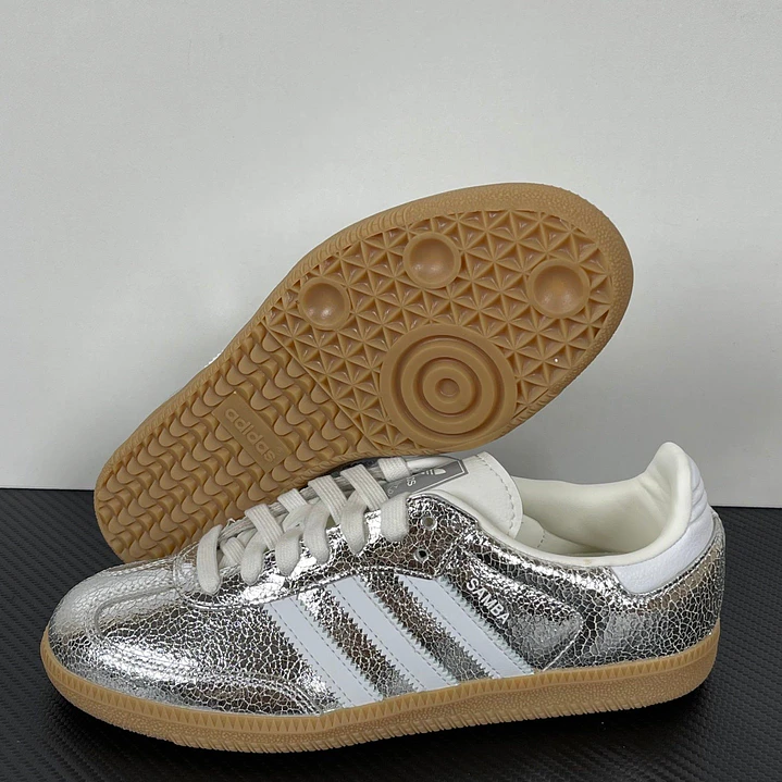 Samba  OG Silver Metallic Cracked Leather 3