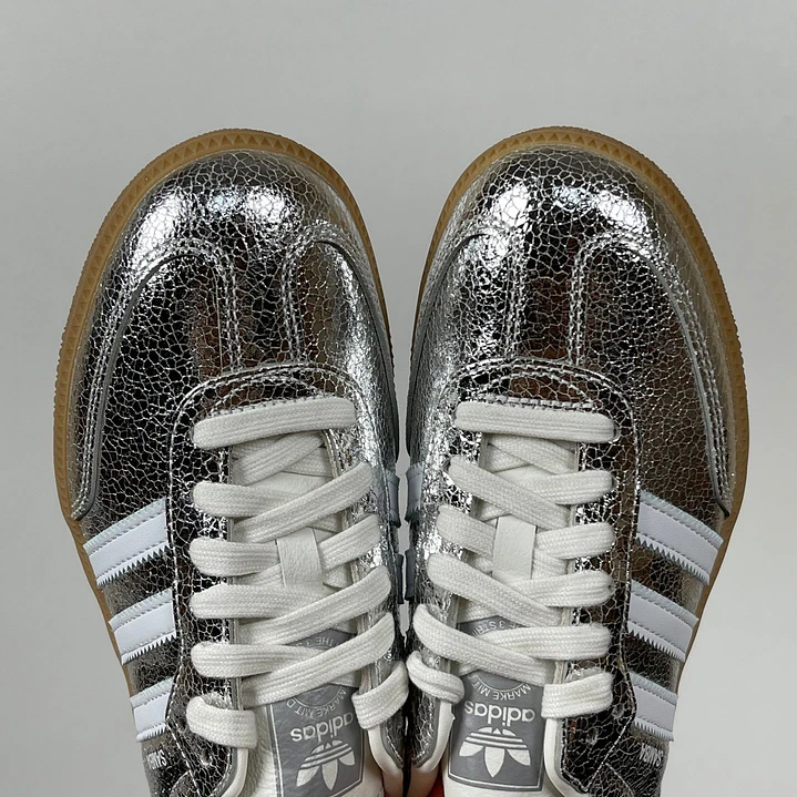 Samba  OG Silver Metallic Cracked Leather 4