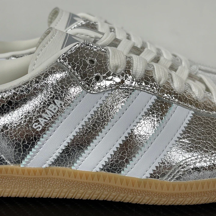 Samba  OG Silver Metallic Cracked Leather 5