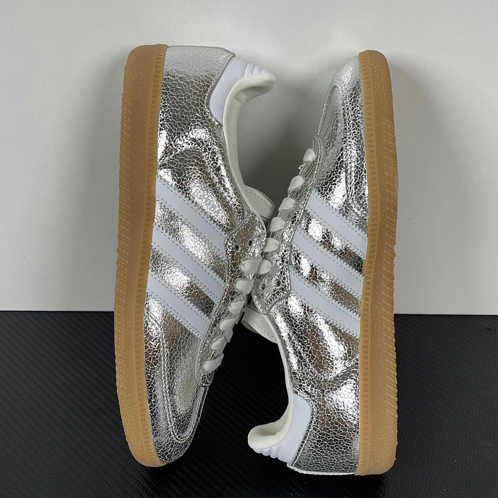 Samba  OG Silver Metallic Cracked Leather 8