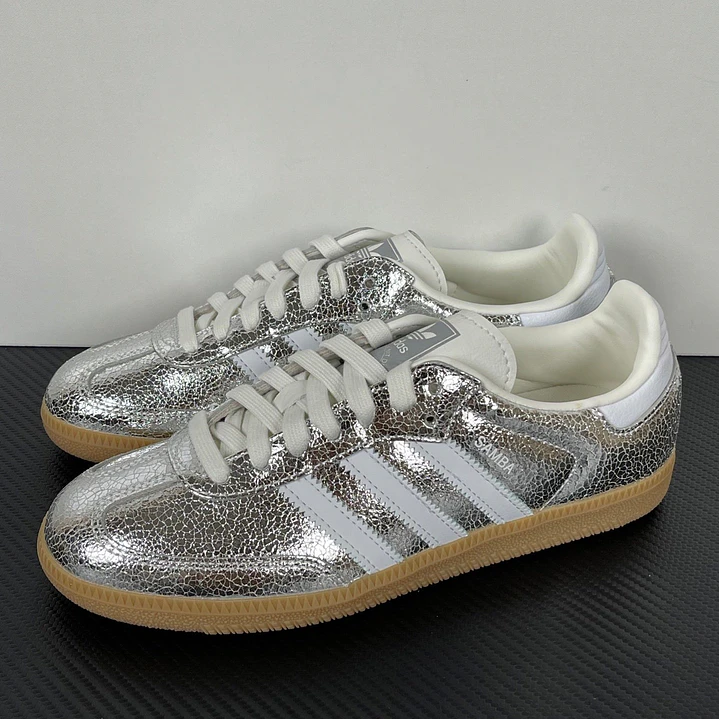 Samba  OG Silver Metallic Cracked Leather 9