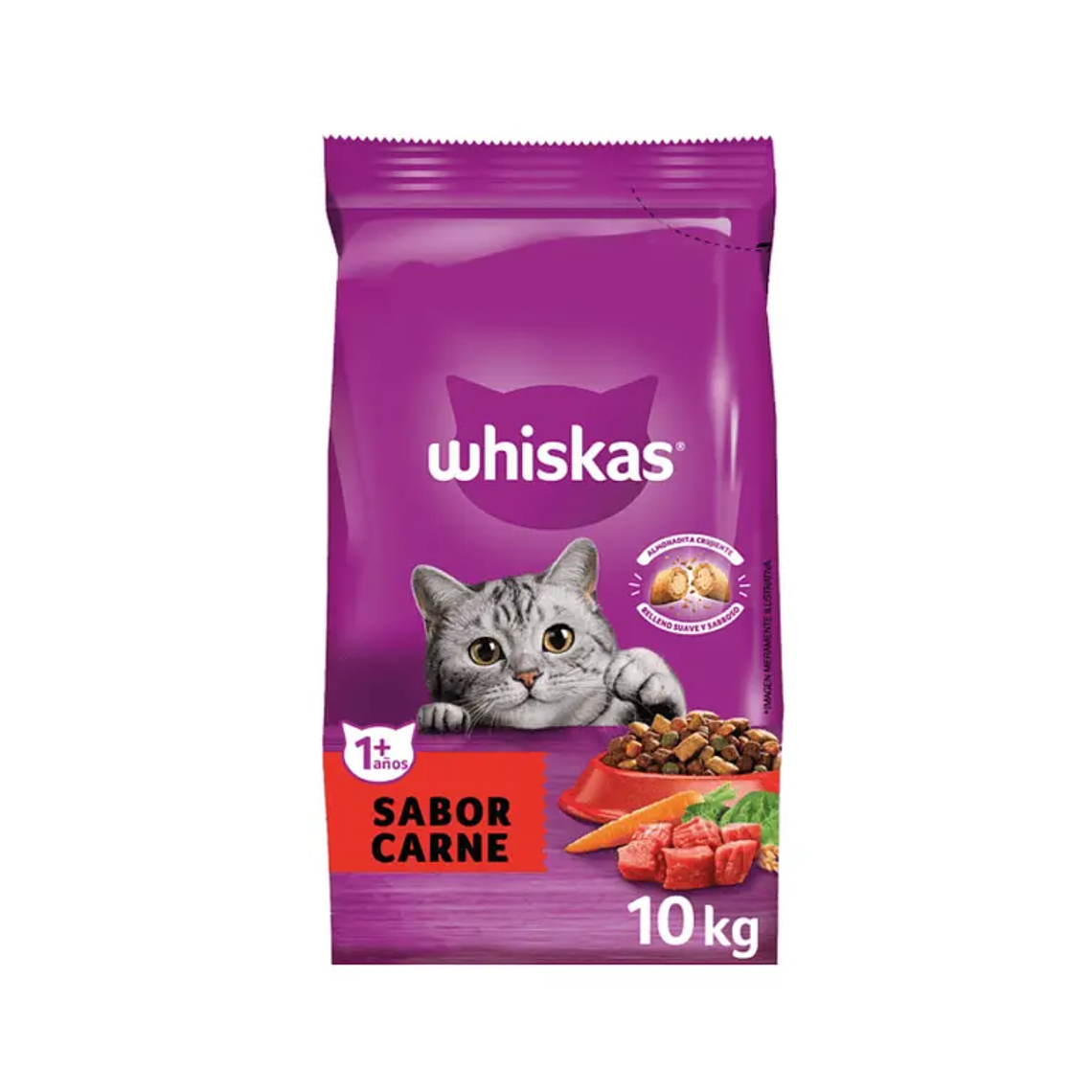 Whiskas Carne 10 kg | Alimento para Gatos Adultos 1