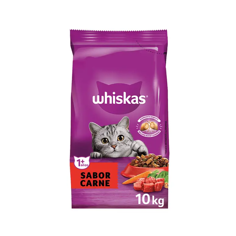 Whiskas Carne 10 kg | Alimento para Gatos Adultos 1