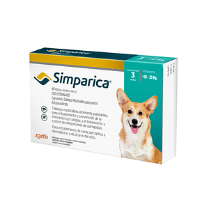 SIMPARICA 3 Comprimidos 10 a 20 kg 