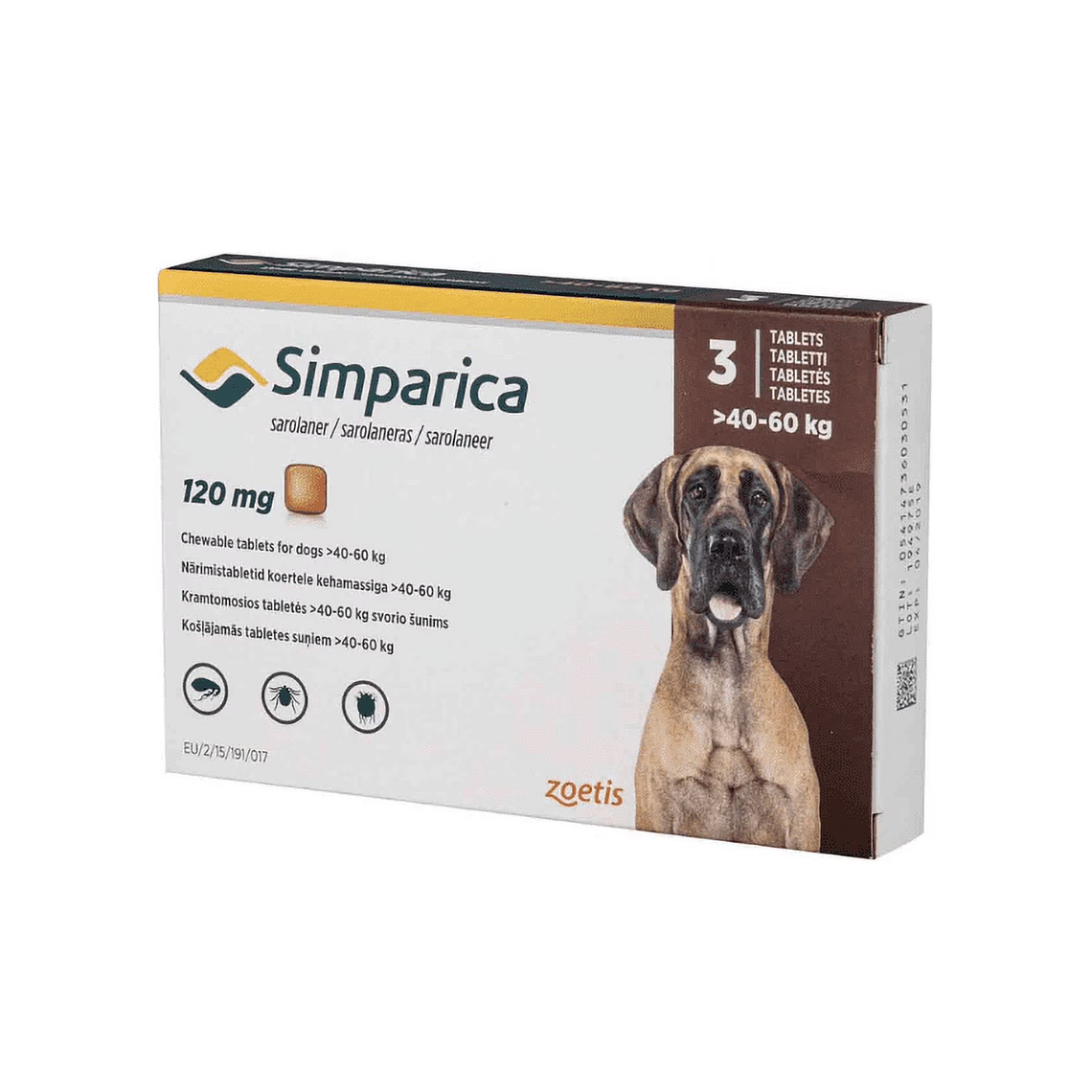SIMPARICA 3 Comprimidos 40 a 60 kg  1