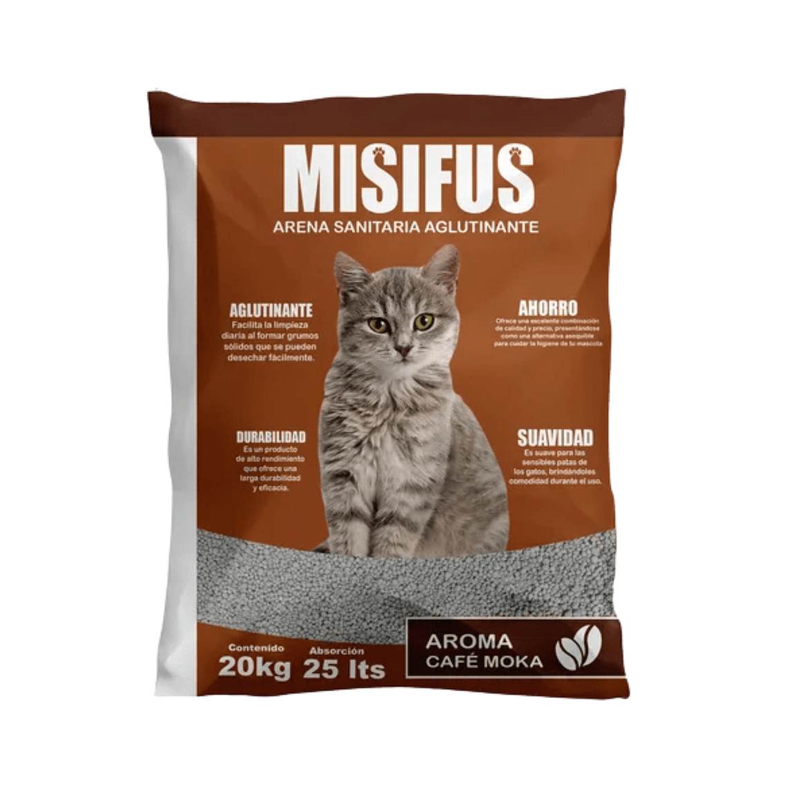 Arena Sanitaria Misifus Café 20 kg 1