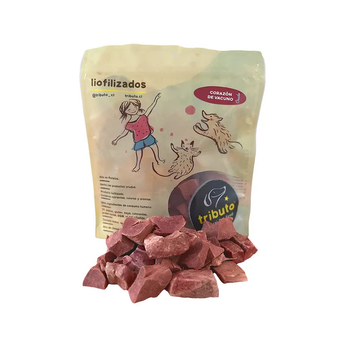 Snack Crudo Liofilizado Corazón de Vacuno Tributo 100 g 1
