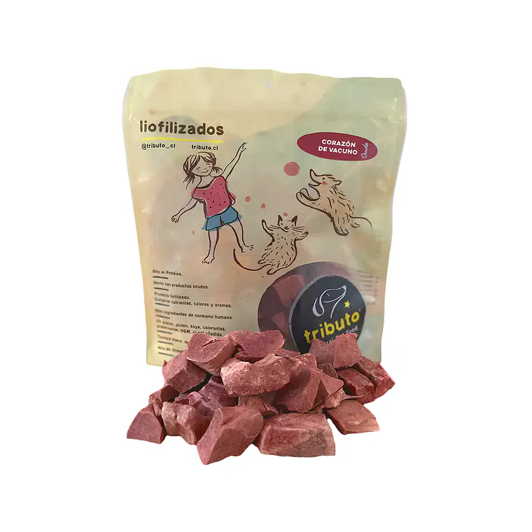 Snack Crudo Liofilizado Corazón de Vacuno Tributo 100 g 1