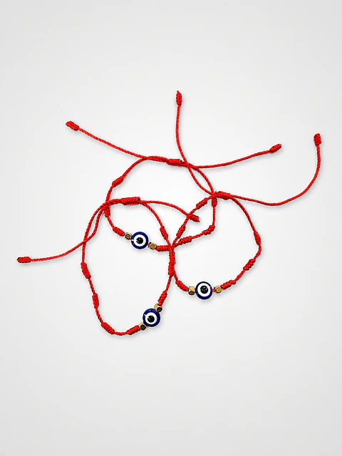 Pulseira Vermelha - 7 Nós e Olho Turco