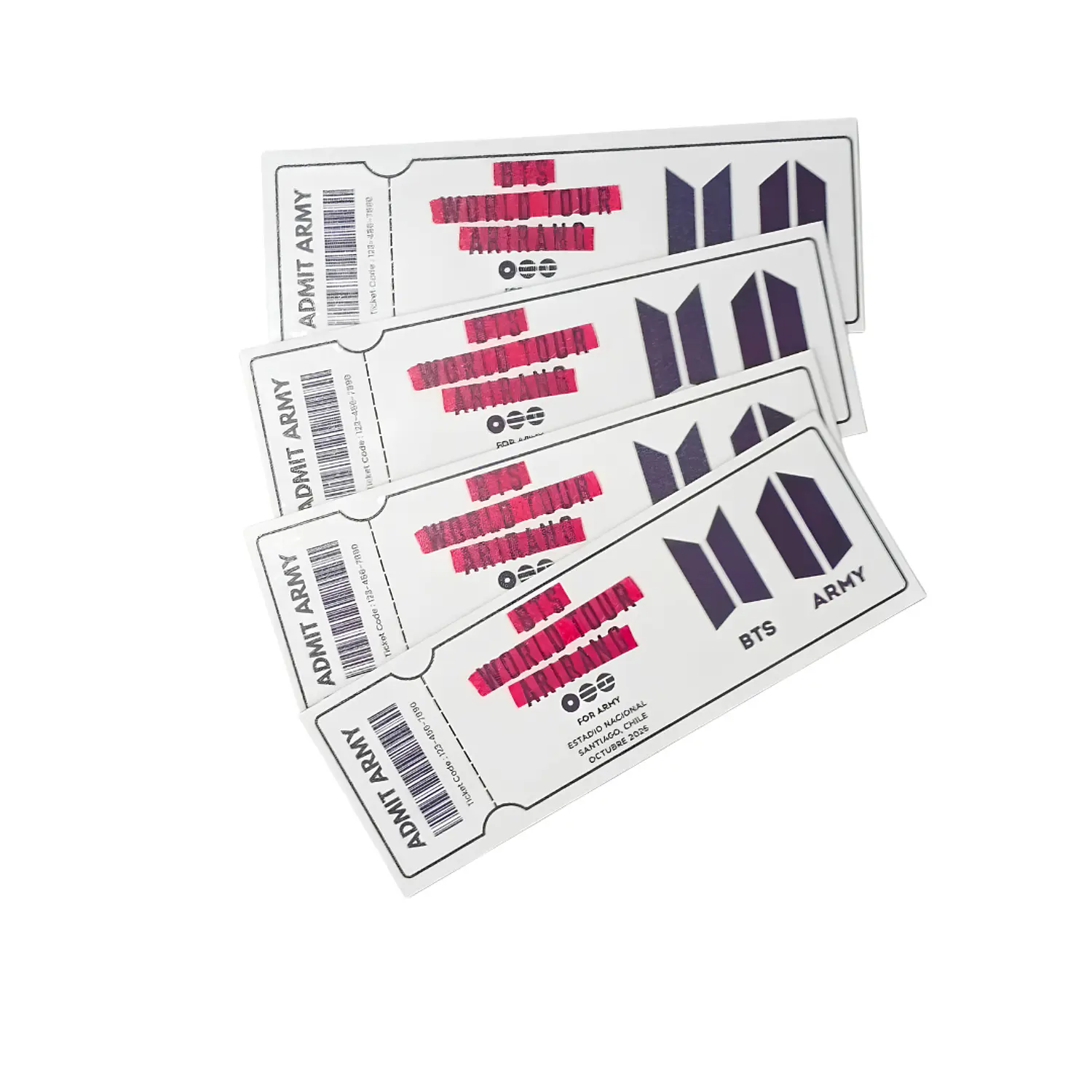 Set 4 Magnético BTS - Arirang Tour Chile