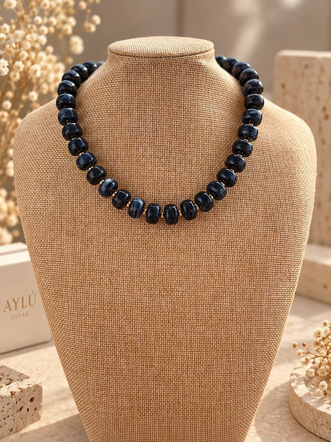 💙 COLLAR CLICHÉ AZUL MARMOLEADO 💙