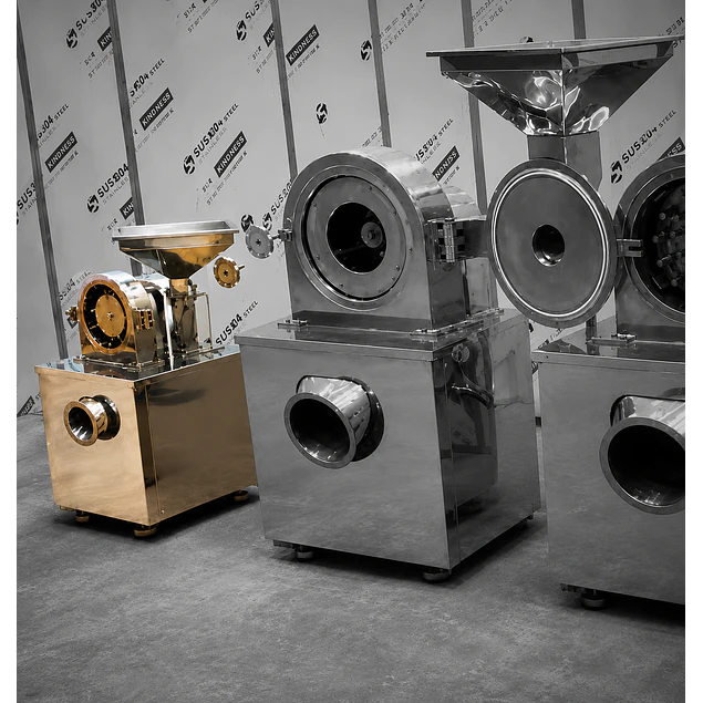 MOLINO DE HARINA ACERO INOXIDABLE INDUSTRIAL POR ETAPAS PARA ESPECIAS DE GRANO Y HIERBAS 2,2KW