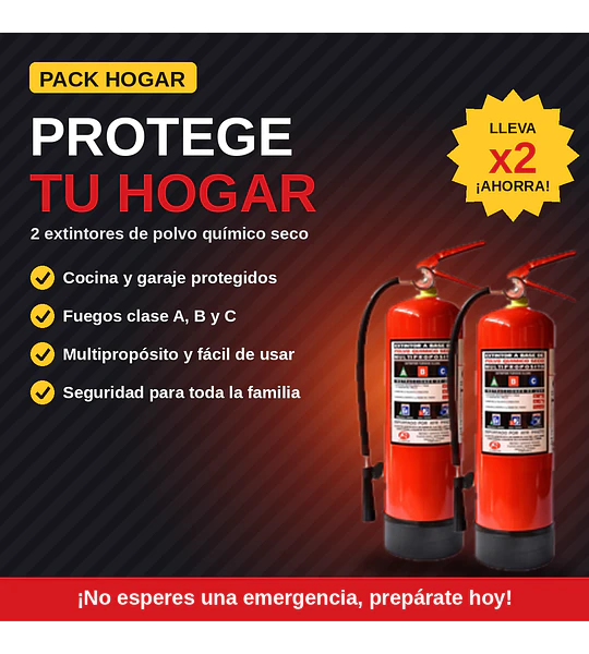 Pack Hogar 2 extintores PQS 6 kilos