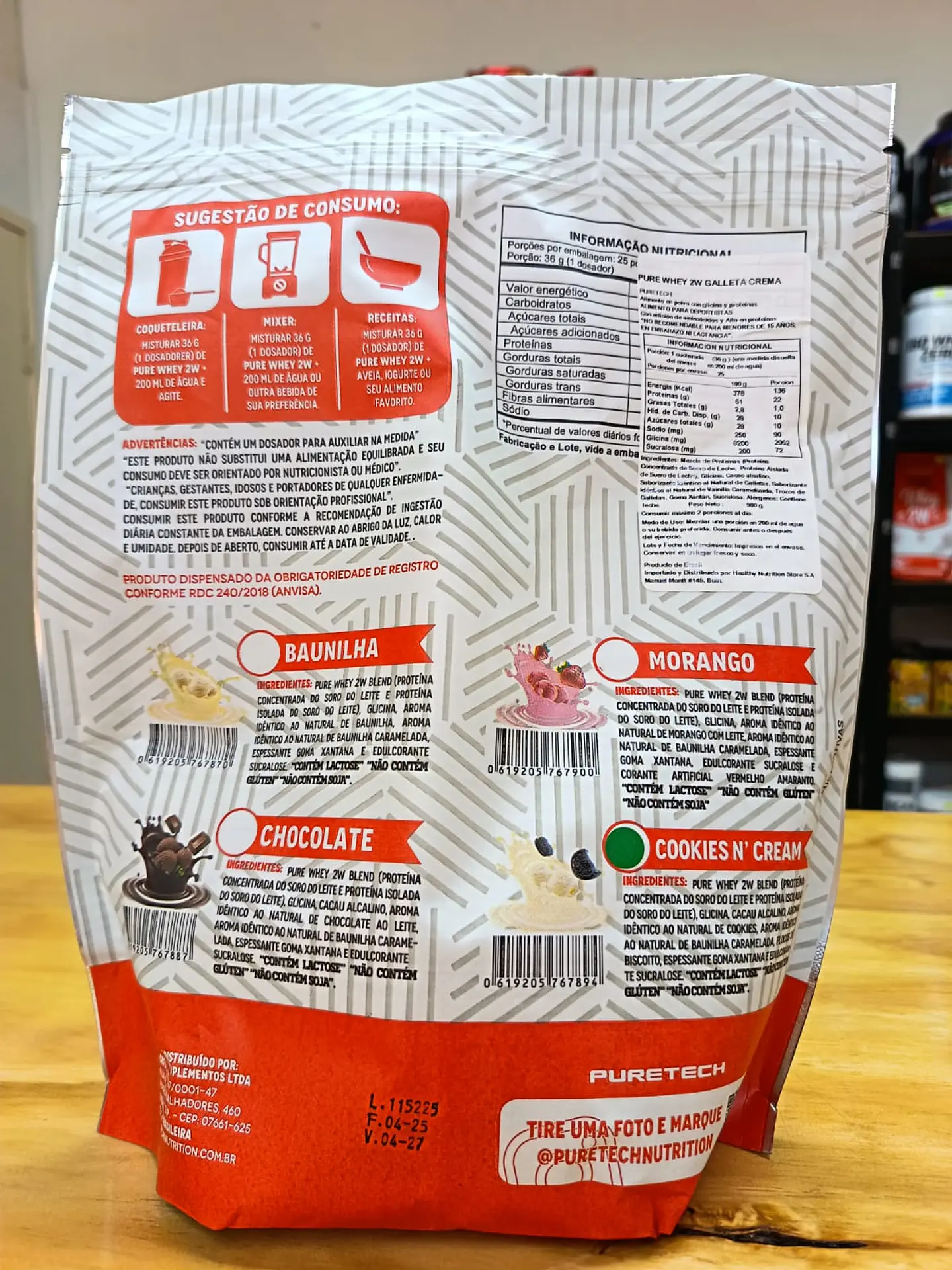 Puretech 100% Pure Whey 900 g | 30 Servicios · 22g Proteína por Toma · Recuperación 2
