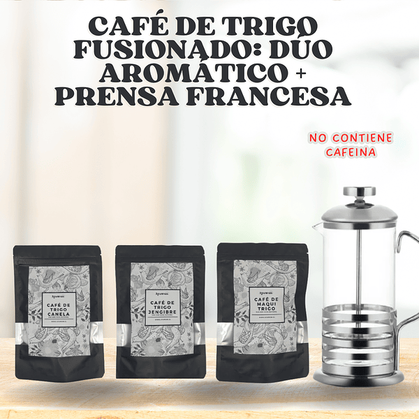 Café de Trigo Fusionado: Dúo Aromático con Prensa Francesa