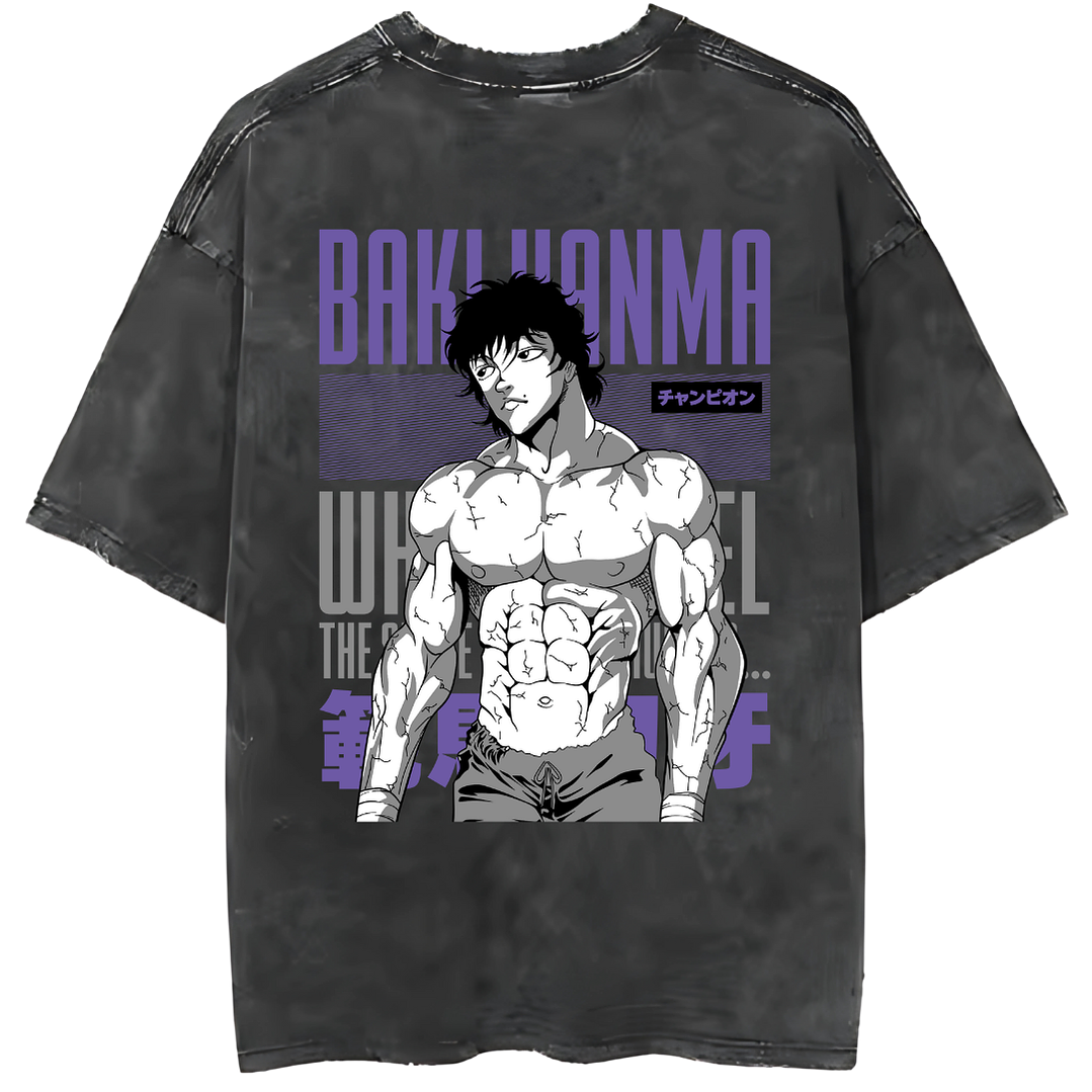 polera acid wash baki hanma anime 1