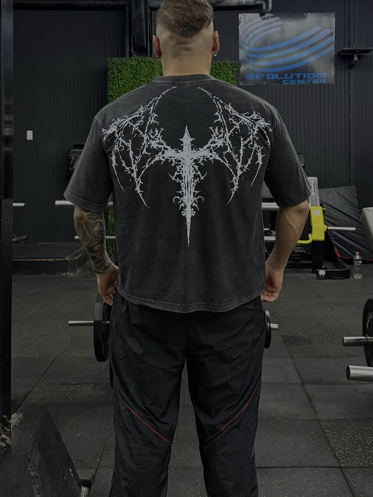 Camiseta boxy fit acid wash christ 3