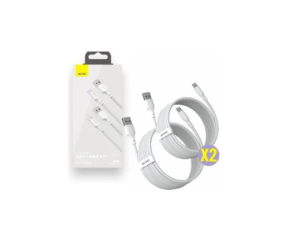 Conjunto 2 Cabos USB-A / USB-C Macho  1