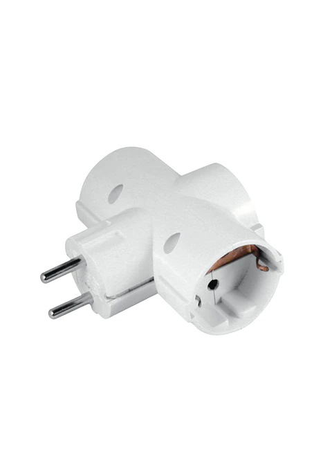 Ficha Elétrica Adaptadora 3x Schuko