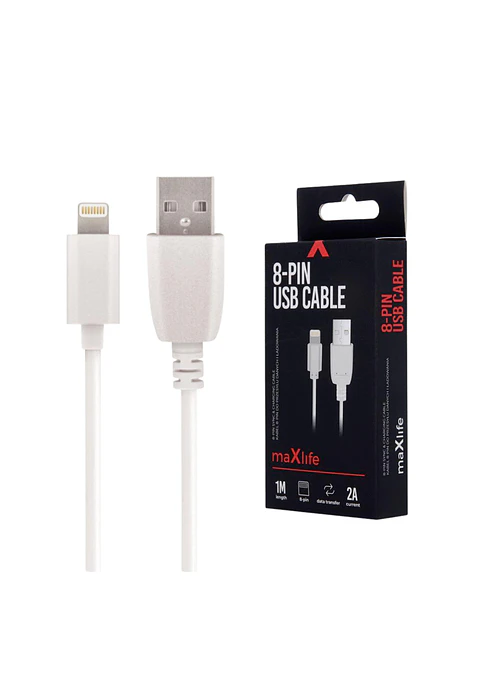 Cabo USB-A 2.0 2A Macho / Lightning Branco 1m