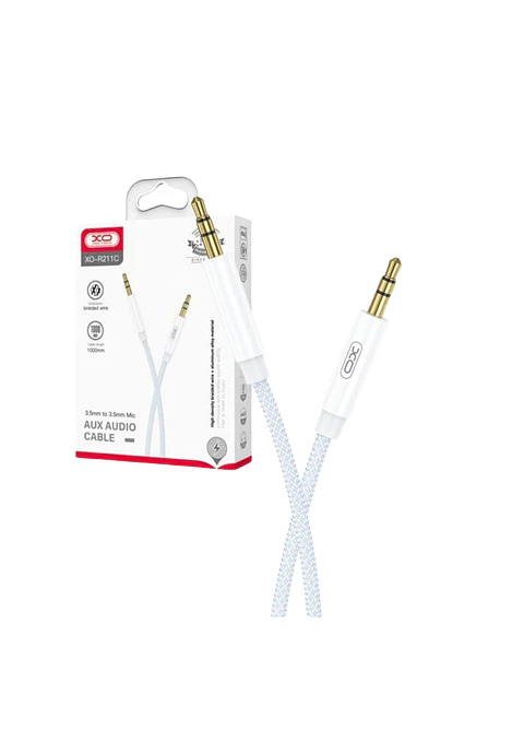 Cabo Jack 3.5mm Macho / Jack 3.5mm Macho 1m Branco/Azul