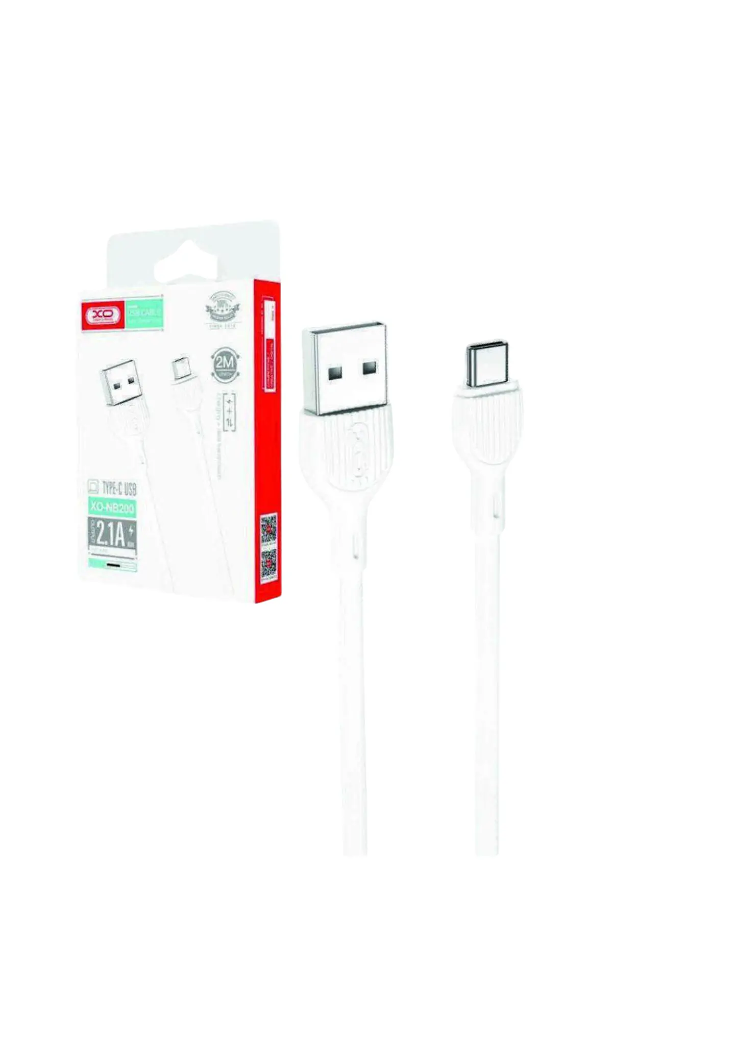 Cabo USB-A Macho / USB-C Macho 1m Branco 1