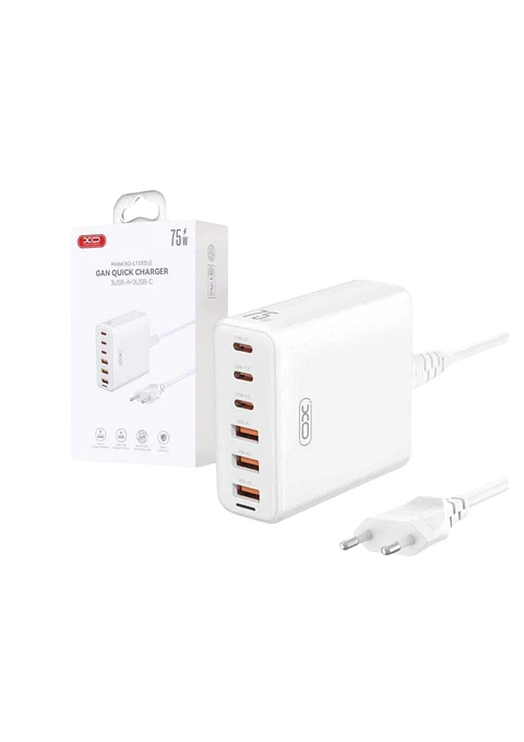 Alimentador 3x USB-A 3x USB-C PD 75W GaN