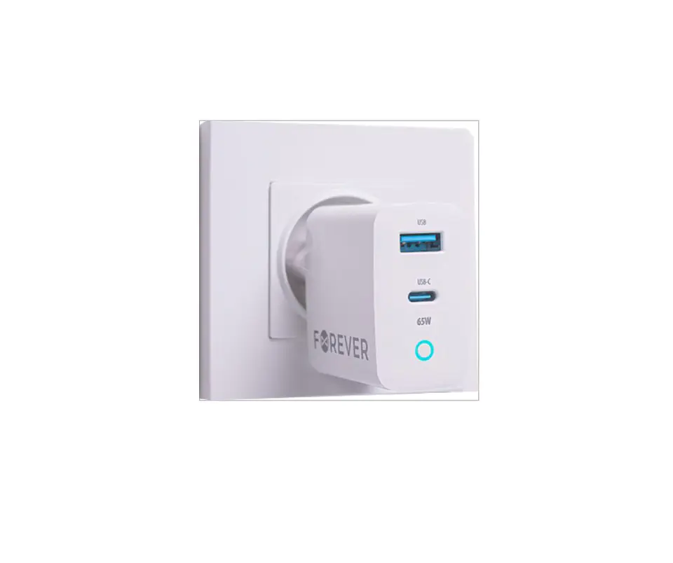 Alimentador Comutado 1xUSB-C/1xUSB-A PD/QC 65W 2