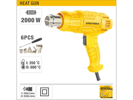 PISTOLA DE CALOR  2000W 6 PIEZAS  - Foto 1 | aztools.co