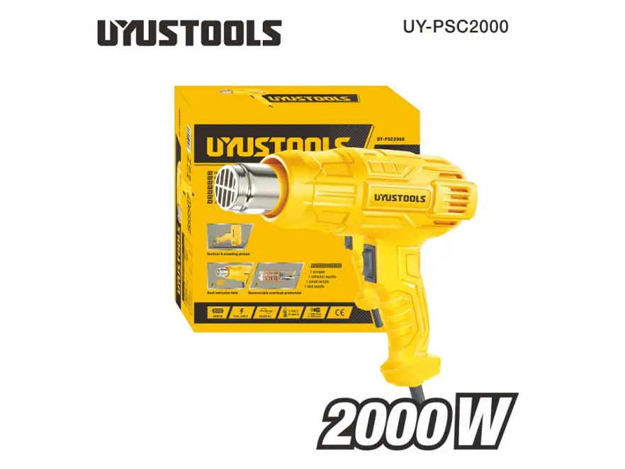 PISTOLA DE CALOR  2000W 6 PIEZAS  - Foto 2 | aztools.co
