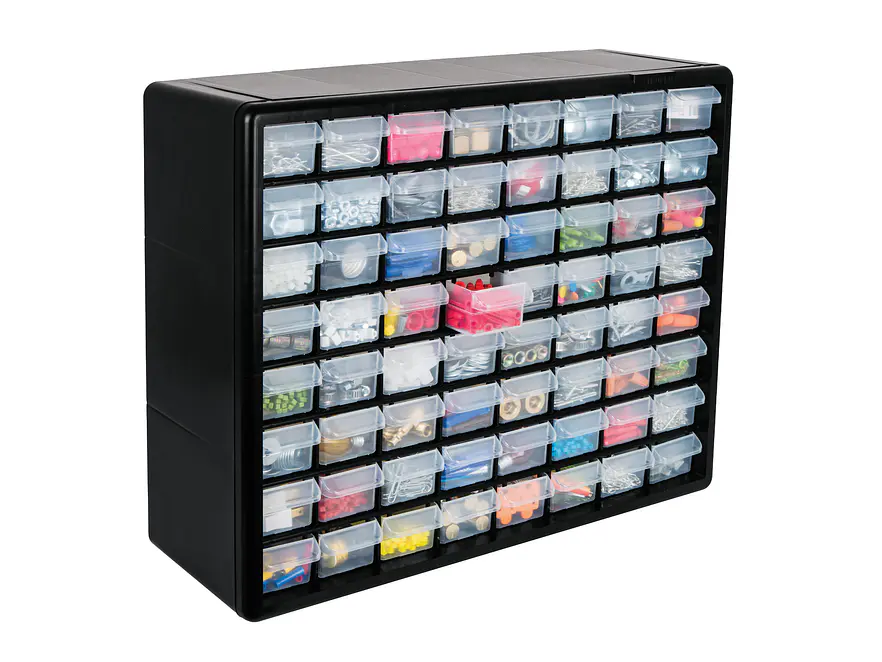 Caja Organizador 64 Compartimientos 50 Cm Truper 10895 Color Negro - Foto 1 | aztools.co