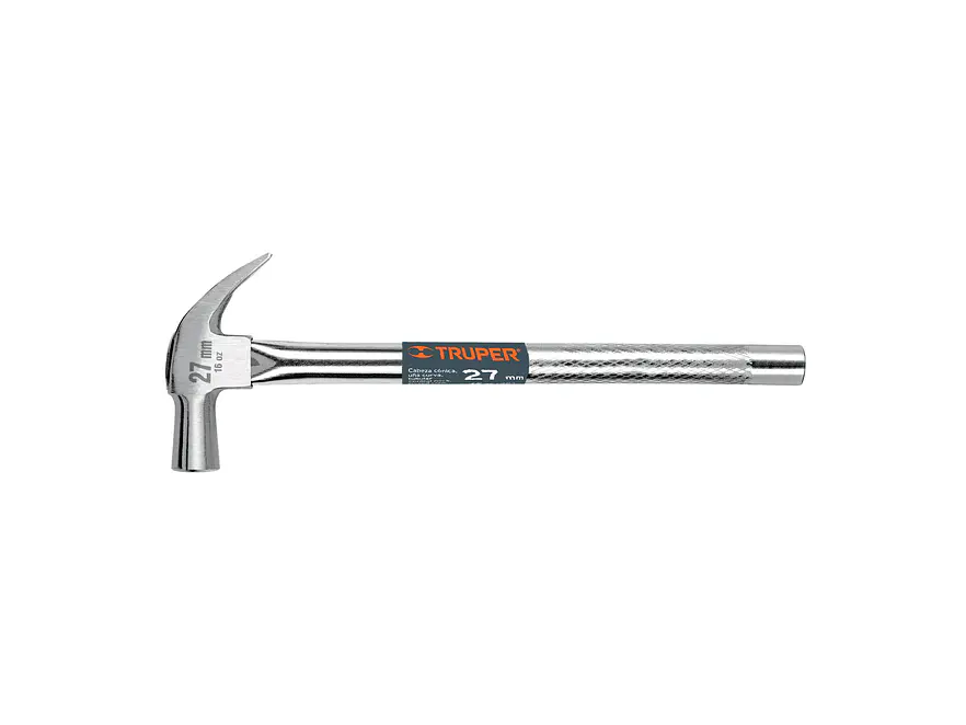 Martillo cabeza cónica, uña curva, 27 mm, mango tubular TRUPER  - Envío a todo Colombia | aztools.co