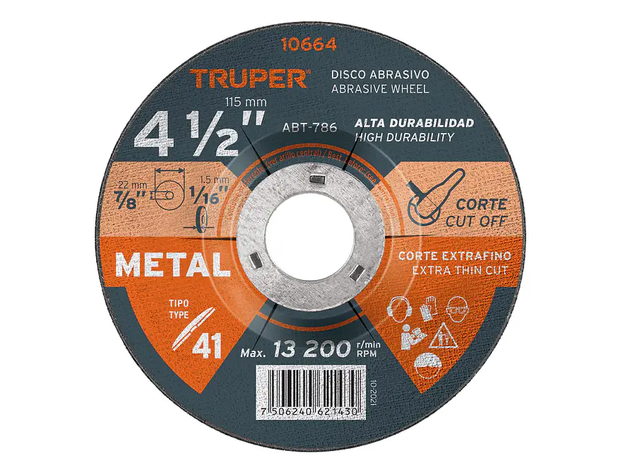 Disco para corte de metal, Tipo 41, 4-1/2