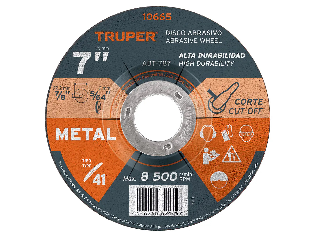 Disco para corte de metal, Tipo 41, 7
