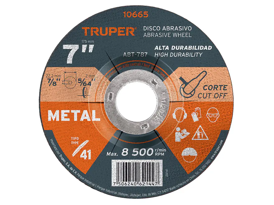Disco para corte de metal, Tipo 41, 7