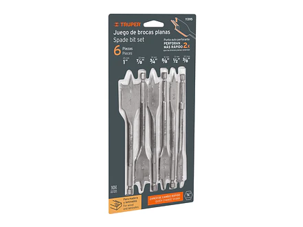 Juego de brocas espada para madera Truper 11395, 6 piezas  - Envío a todo Colombia | aztools.co