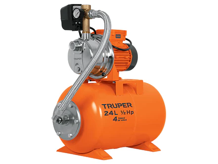Bomba Hidroneumática Truper BOHI-24 10077 1/2 HP Tanque 24 Litros 28m Altura 4 Tomas 110V - Foto 1 | aztools.co