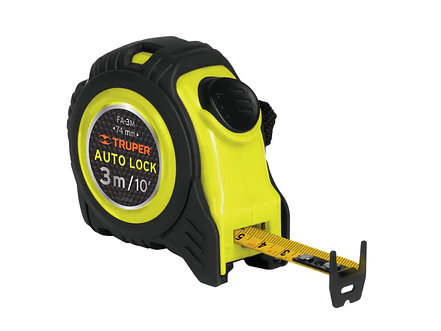 Flexómetro Auto Lock, 3 m, cinta 16 mm