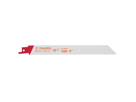 Segueta sierra sable, 8', 18 DPP, recta para metales, 2 pzas