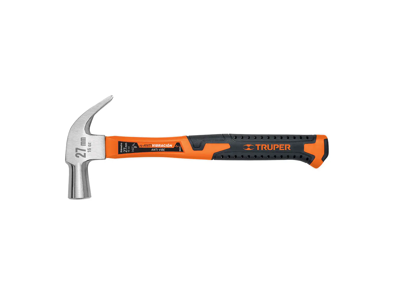 Martillo cabeza cónica, 27 mm, mango fibra de vidrio TRUPER 10851 - Envío a todo Colombia | aztools.co