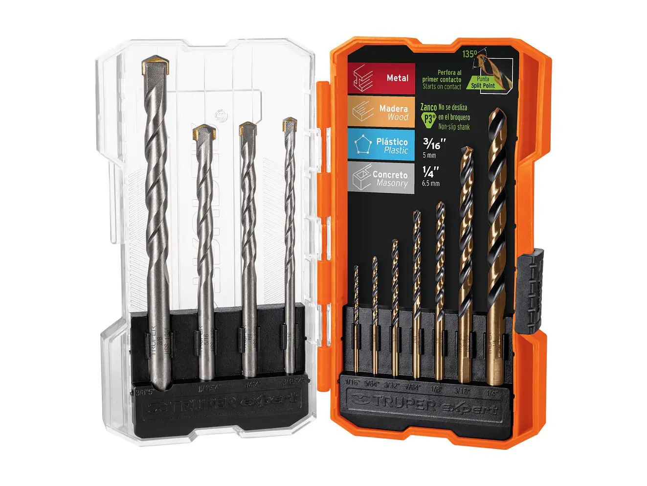 Juego de brocas para metal y concreto 11 piezas Truper  11335, JBAC-11, - Foto 1 | aztools.co