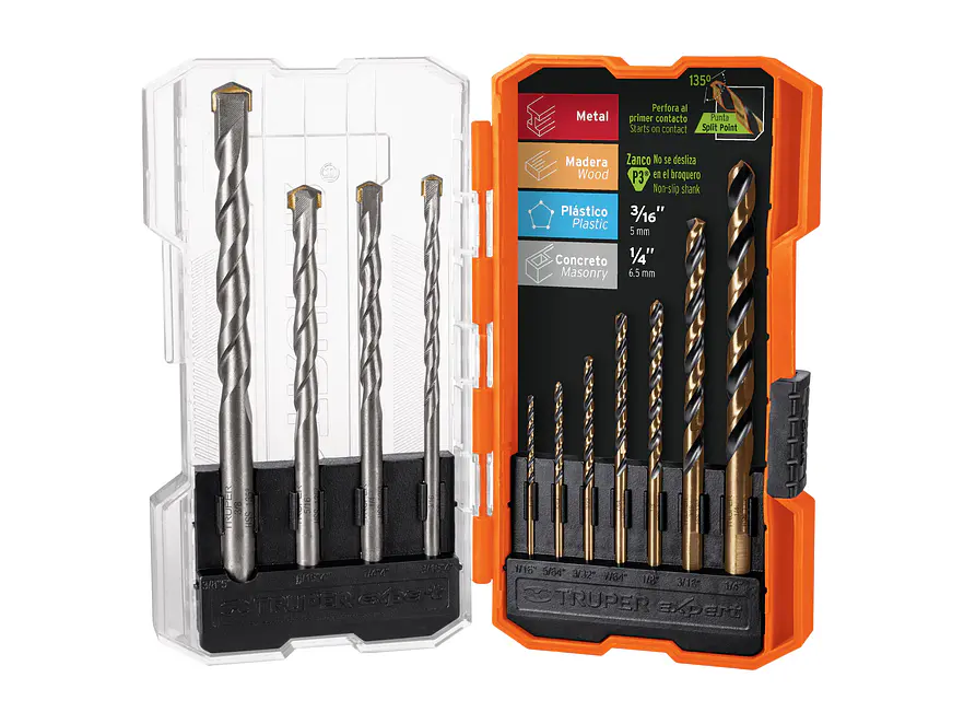 Juego de brocas para metal y concreto 11 piezas Truper  11335, JBAC-11, - Foto 1 | aztools.co