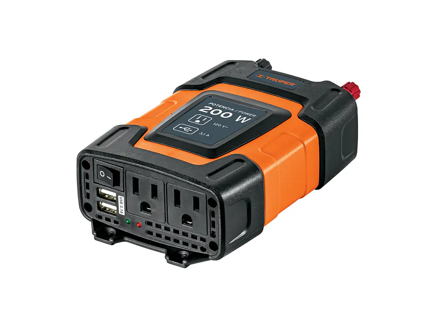 Inversor de Corriente Truper 10448 200W con USB - Foto 1 | aztools.co